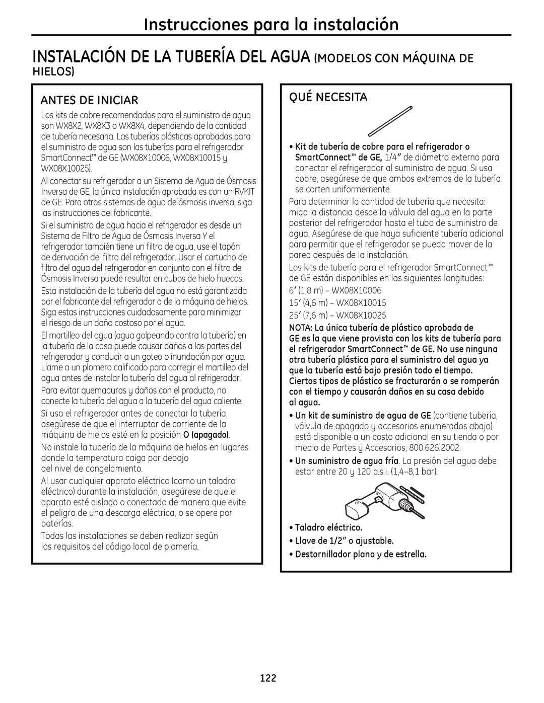 GE 49-60612, 200D9366P020 installation instructions Hielos Antes DE Iniciar, QUÉ Necesita 