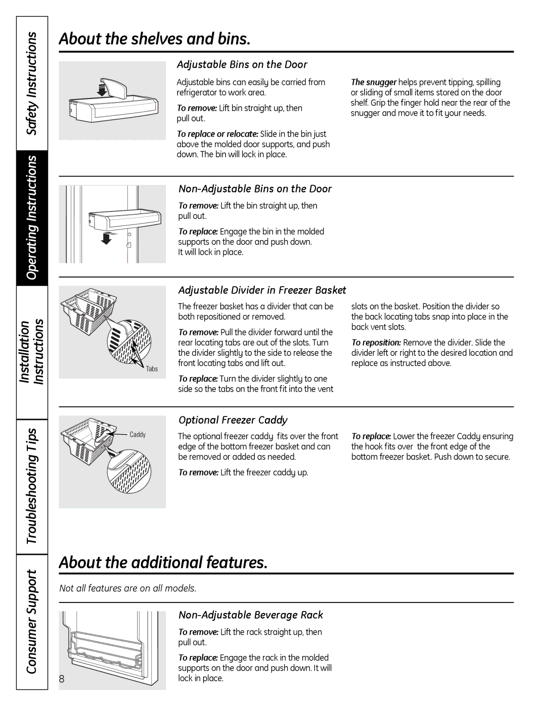 GE 49-60612, 200D9366P020 About the additional features, Safety Instructions, Operating Instructions, Troubleshooting Tips 