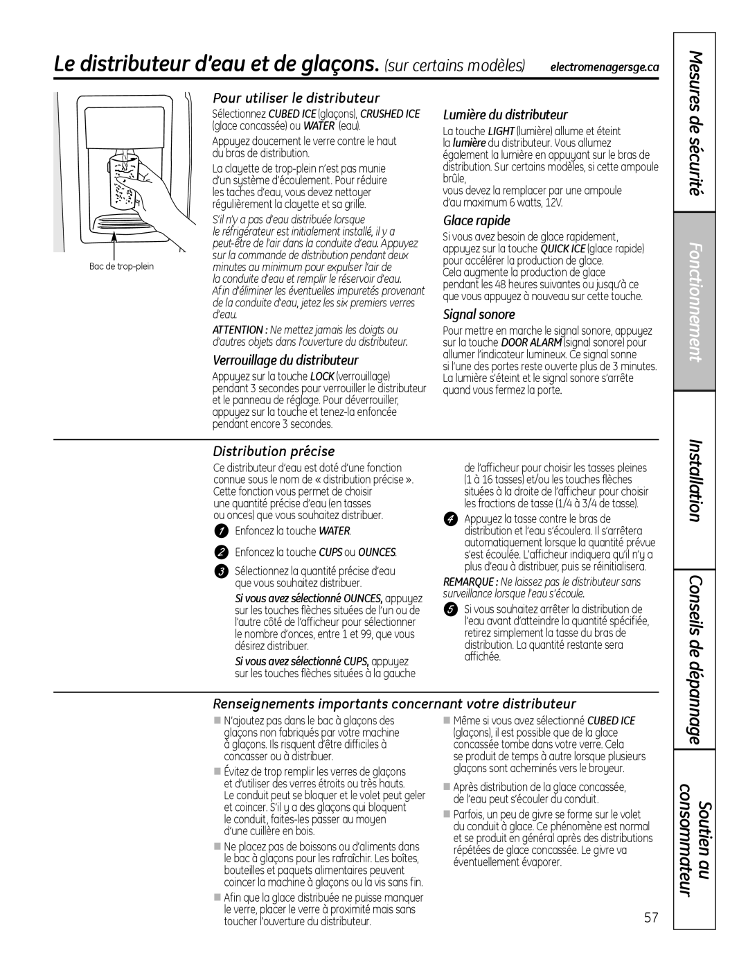 GE 49-60639, PSHS6MGZSS, 200D8074P046 installation instructions De sécurité Fonctionnement, Installation Conseils de 