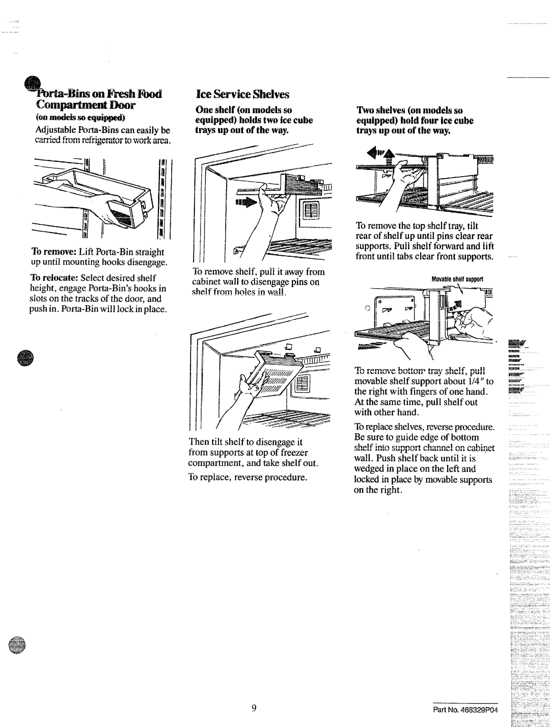 GE 49-6514 manual Cmpma Dom, Ice*rViceshdves, Oneshelfm modelsso equippedhohllstwokmcube 