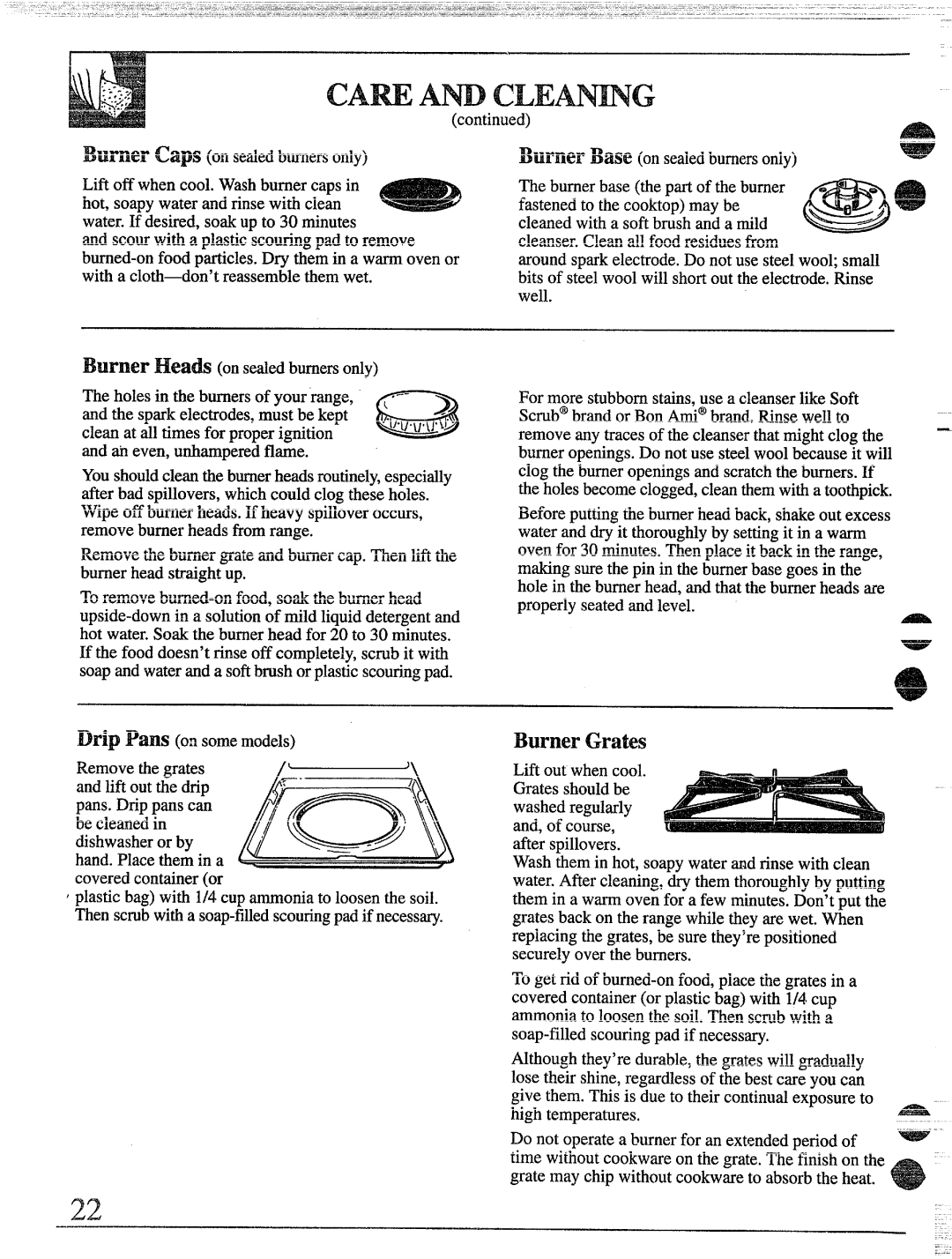 GE 49-8338 installation instructions Burner Grates 