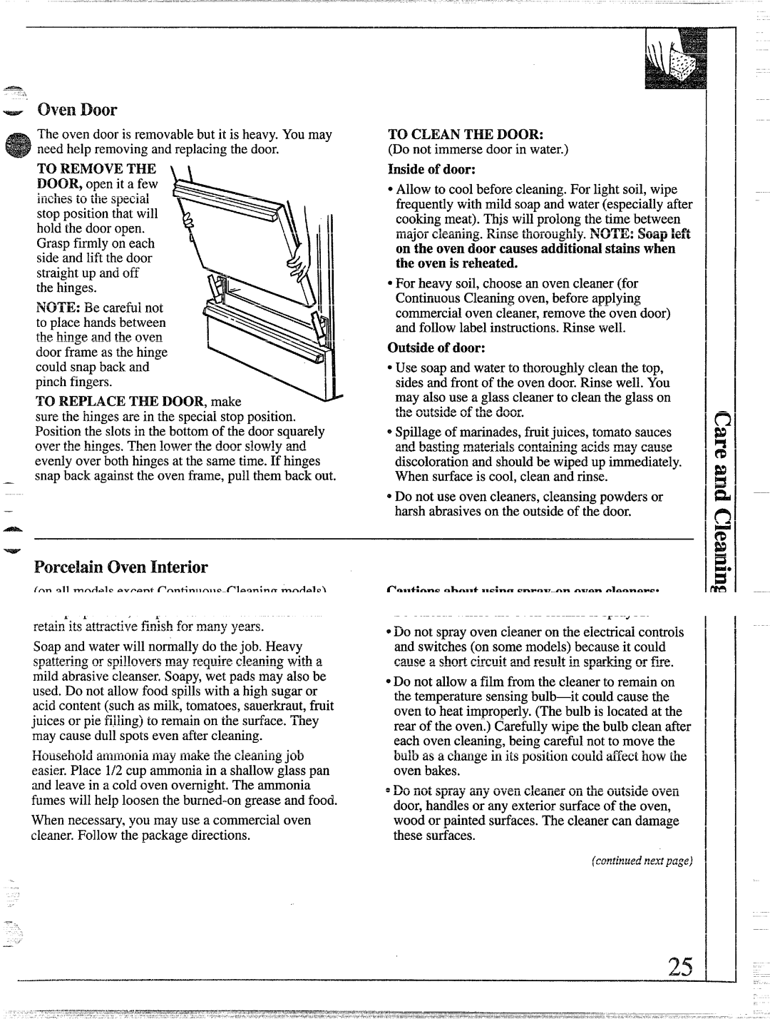 GE 49-8338 installation instructions Porcelain ovenInterior, To Remove the 