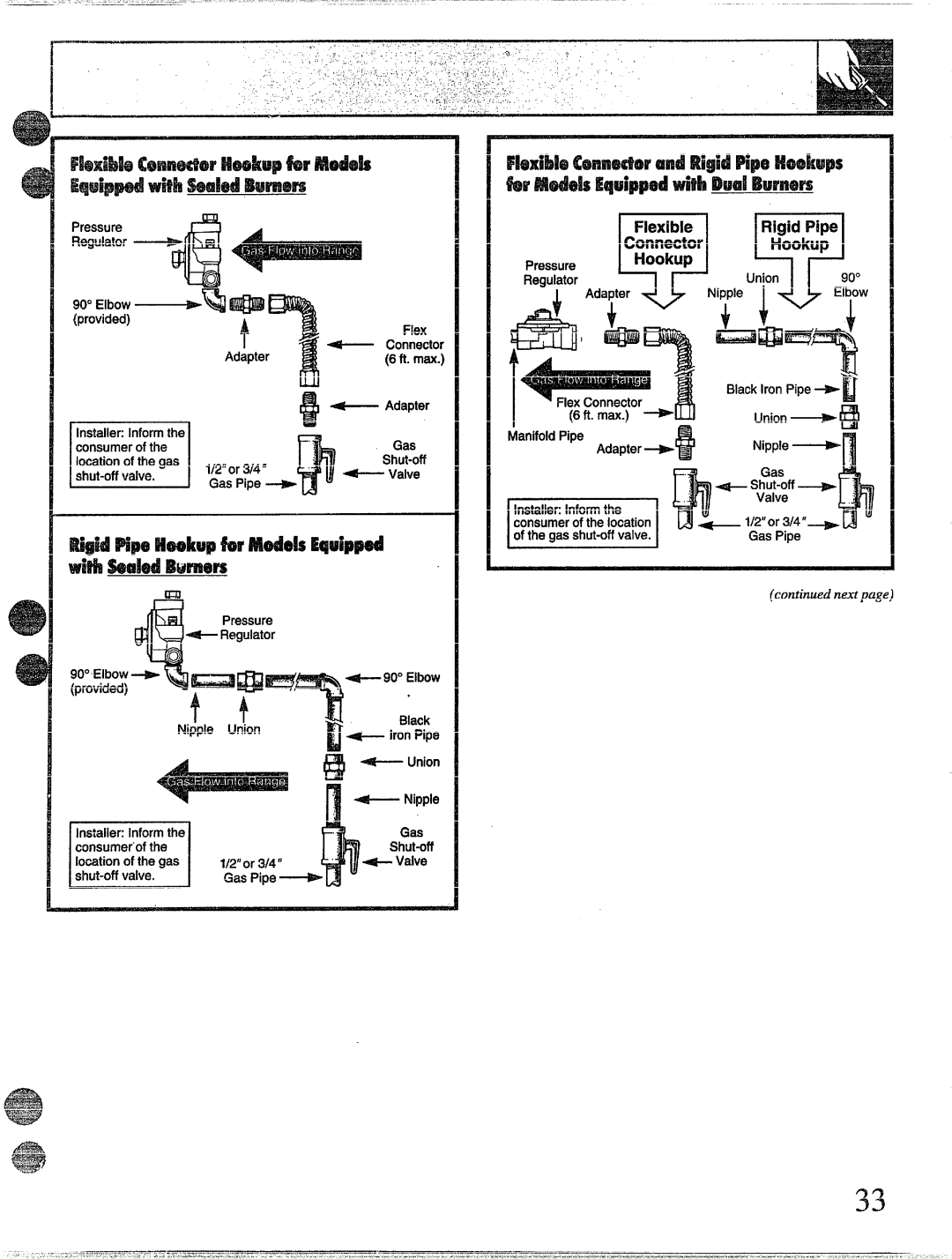 GE 49-8338 installation instructions Provided Flex ~ Connector Adapte6 ft. max 