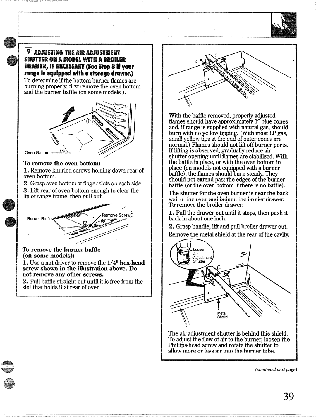 GE 49-8338 installation instructions Toremovetie ovenbottom 