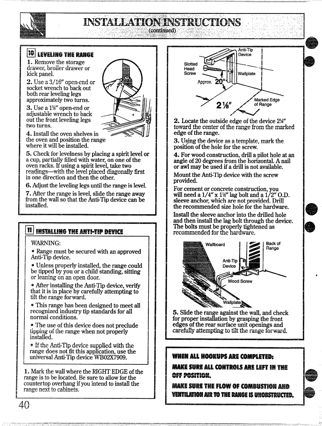 GE 49-8338 installation instructions MLEVELBMGTHEmGE, ~Ing 