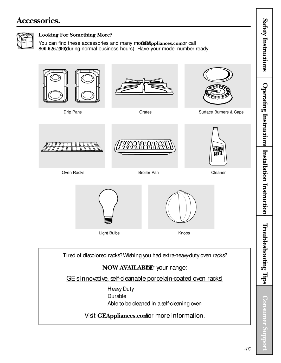 GE 183D5580P236, 49-85154 manual Accessories, Looking For Something More? 