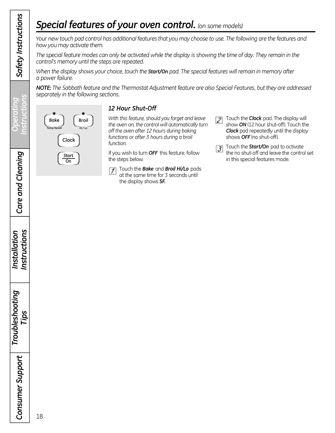 GE 49-85179, JGB428SERSS installation instructions Special features of your oven control. on some models 