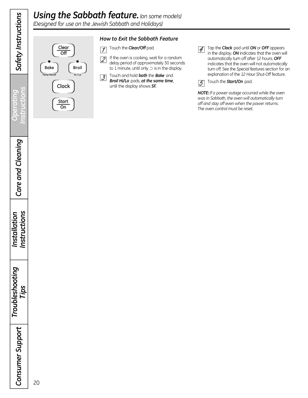 GE 49-85179, JGB428SERSS installation instructions Designed for use on the Jewish Sabbath and Holidays 