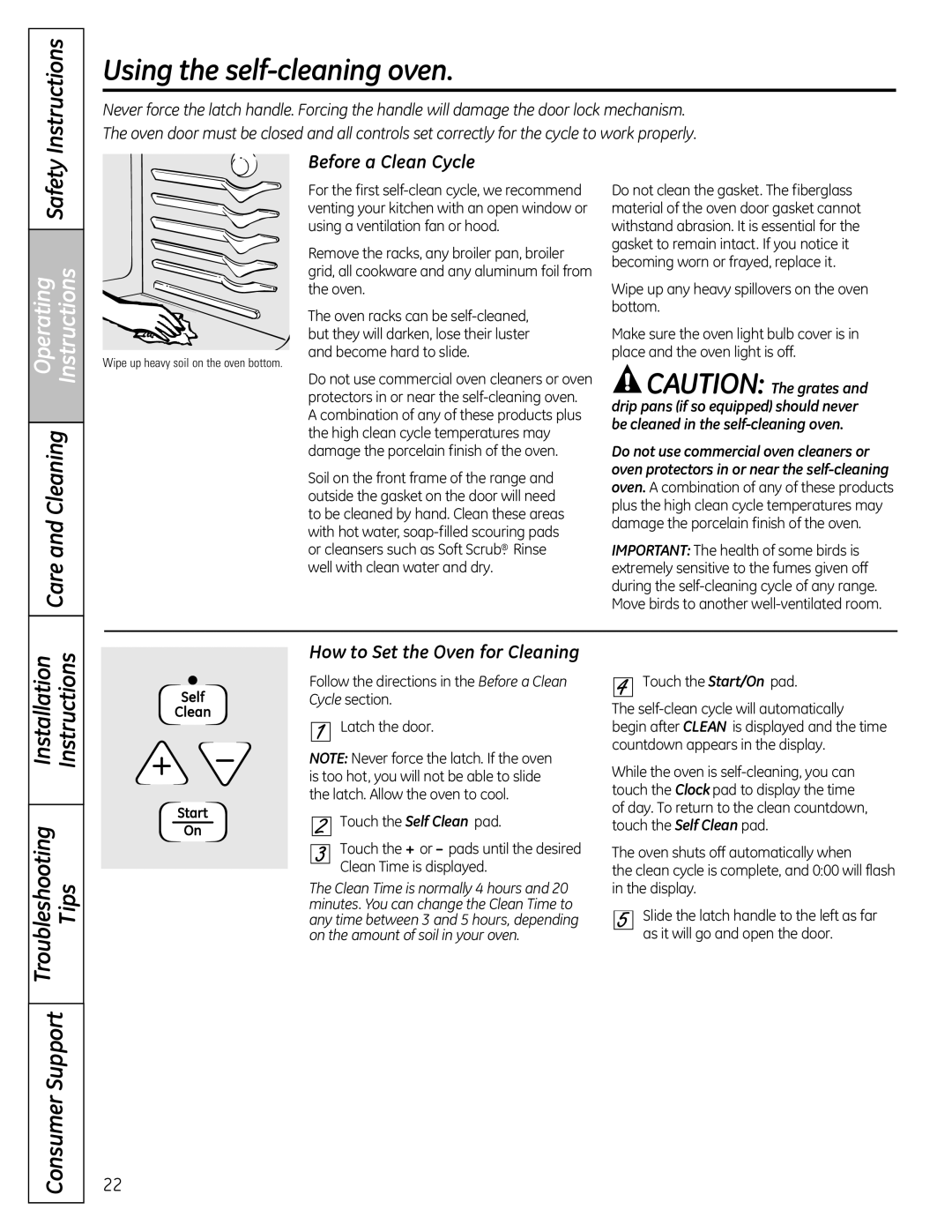 GE JGB428SERSS, 49-85179 Using the self-cleaning oven, Before a Clean Cycle, How to Set the Oven for Cleaning 