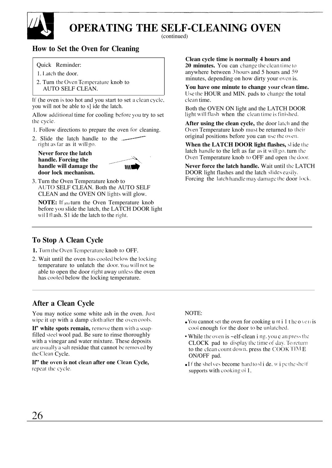 GE 49-8549 Operating the SELF-CLEANING Oven, How to Set the Oven for Cleaning, To Stop a Clean Cycle, After a Clean Cycle 