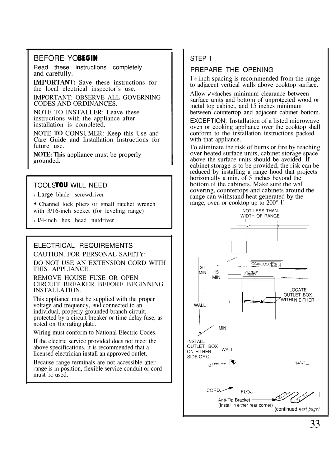 GE 164 D2966P073, 49-8549 warranty Before YOU Begin, Read these instructions completely 