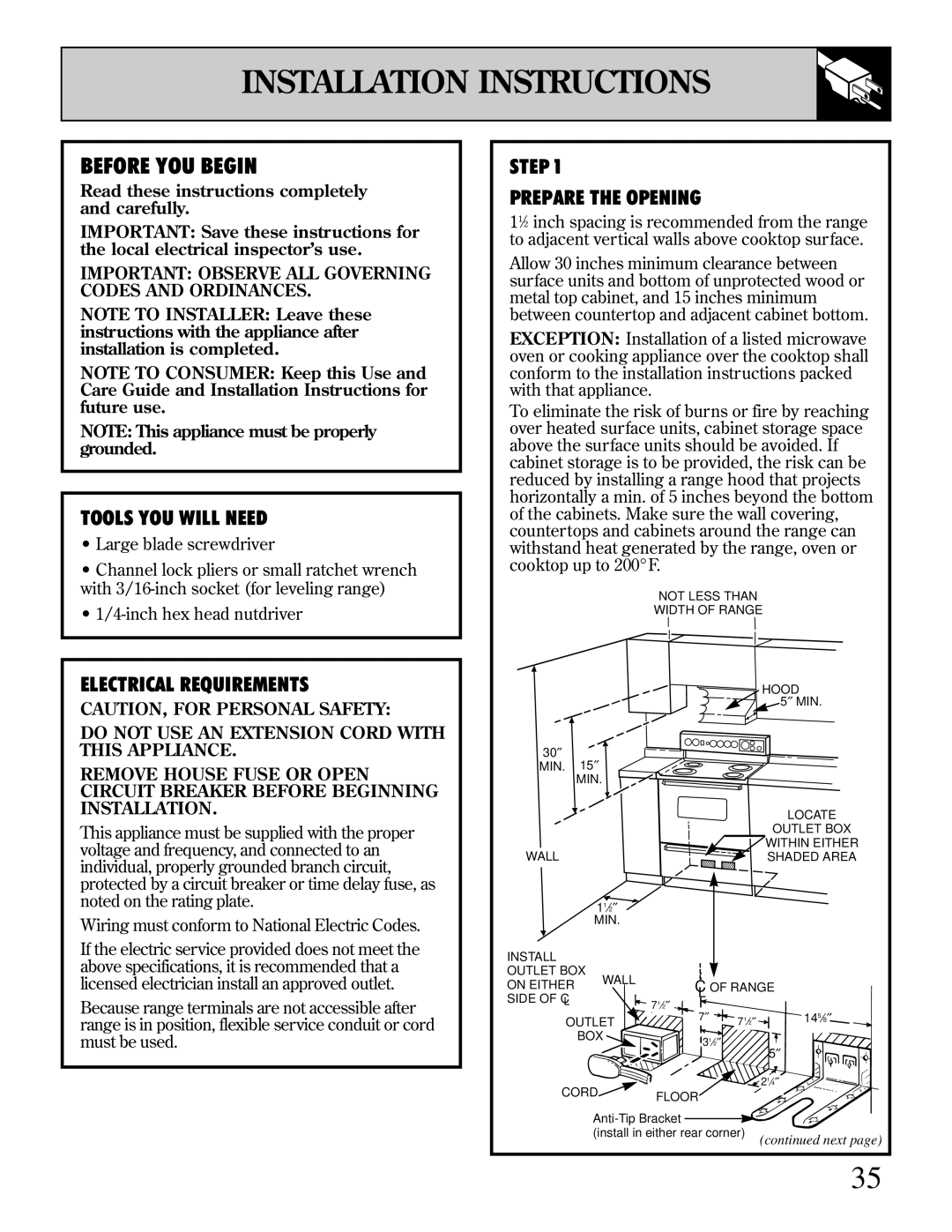 GE 164D2966P238, 49-8726 warranty Installation Instructions, Before YOU Begin 