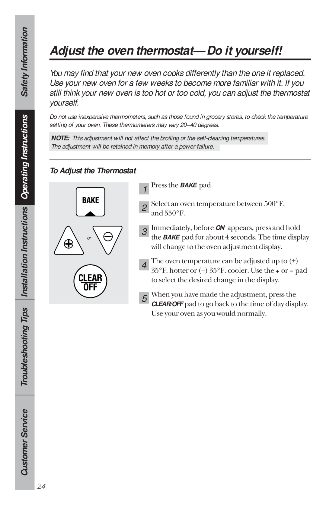 GE 49-8780, 164D3333P034 manual Adjust the oven thermostat-Do it yourself, To Adjust the Thermostat 