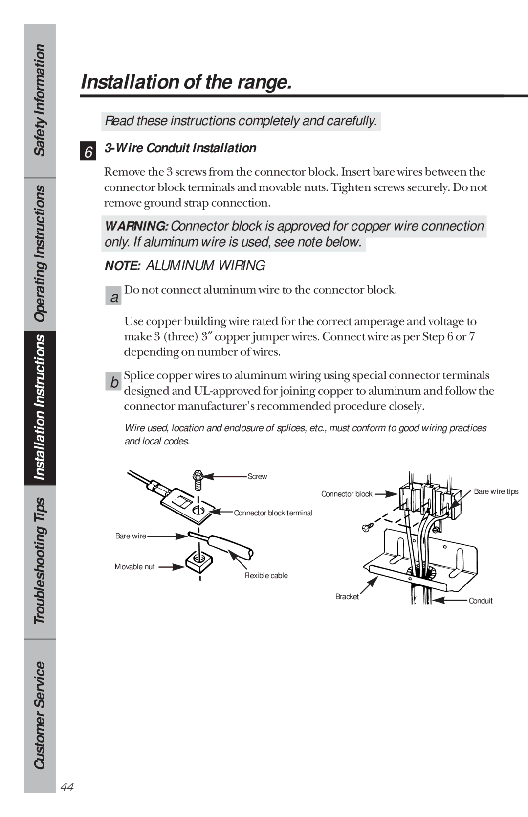 GE 49-8780, 164D3333P034 manual Wire Conduit Installation 