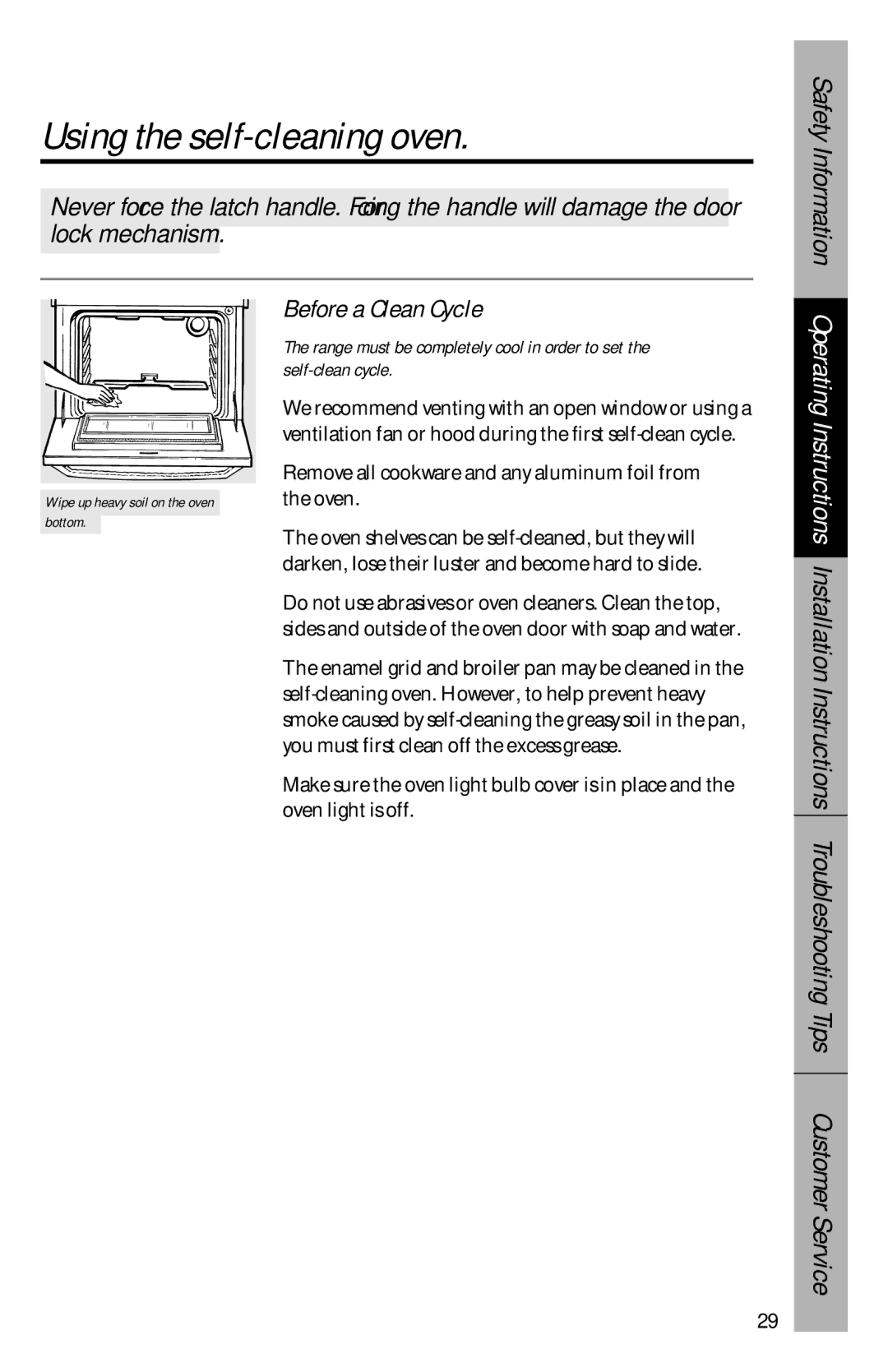 GE 164D3333P069, 49-8827 owner manual Using the self-cleaning oven, Before a Clean Cycle 