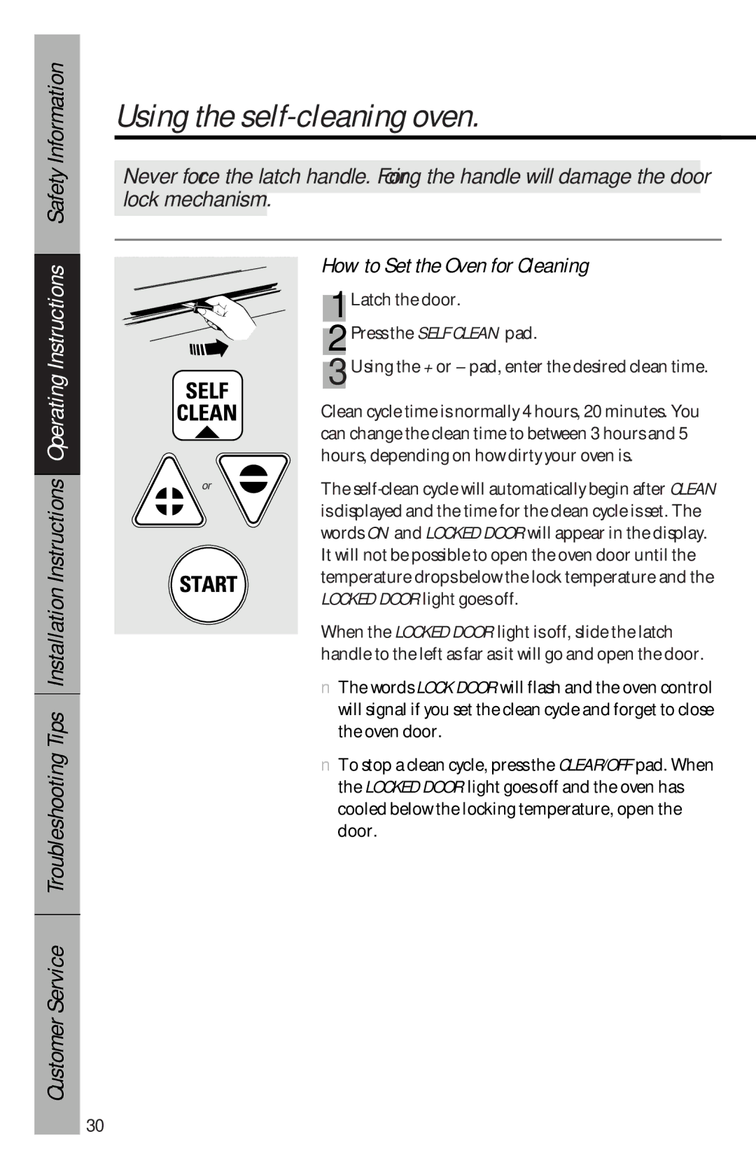 GE 49-8827, 164D3333P069 owner manual How to Set the Oven for Cleaning 