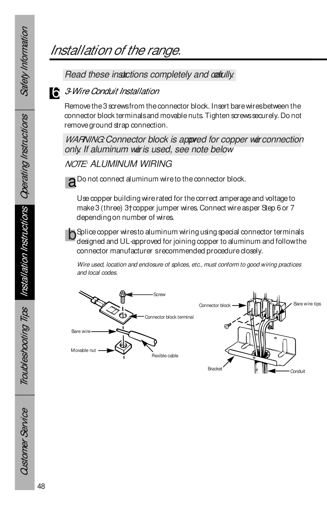 GE 49-8827, 164D3333P069 owner manual Wire Conduit Installation 