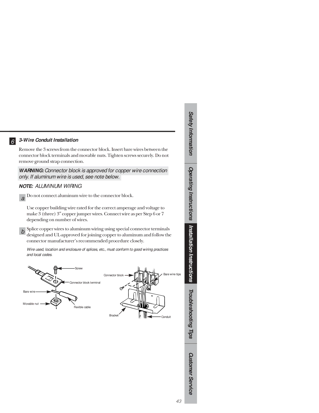 GE 164D3333P159, 49-8927 owner manual Wire Conduit Installation 