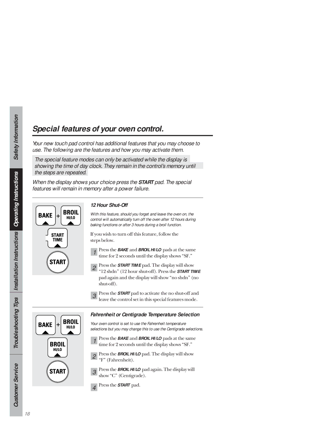 GE 49-8941, 164D3333P171 owner manual Special features of your oven control, Hour Shut-Off 