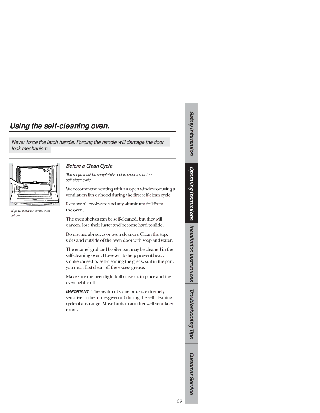 GE 164D3333P171, 49-8941 owner manual Using the self-cleaning oven, Before a Clean Cycle 