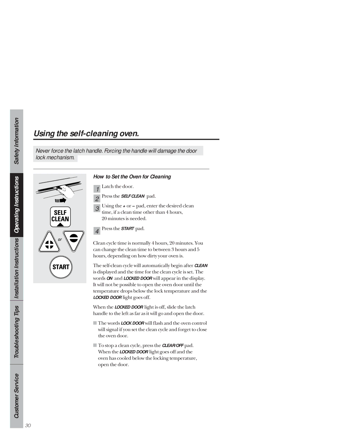 GE 49-8941, 164D3333P171 owner manual How to Set the Oven for Cleaning 