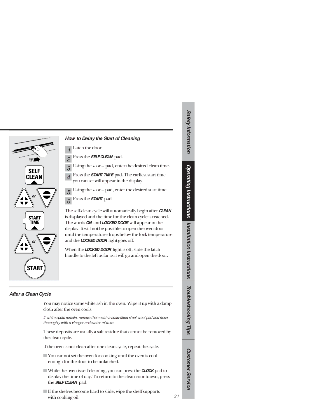 GE 164D3333P171, 49-8941 owner manual How to Delay the Start of Cleaning, After a Clean Cycle 