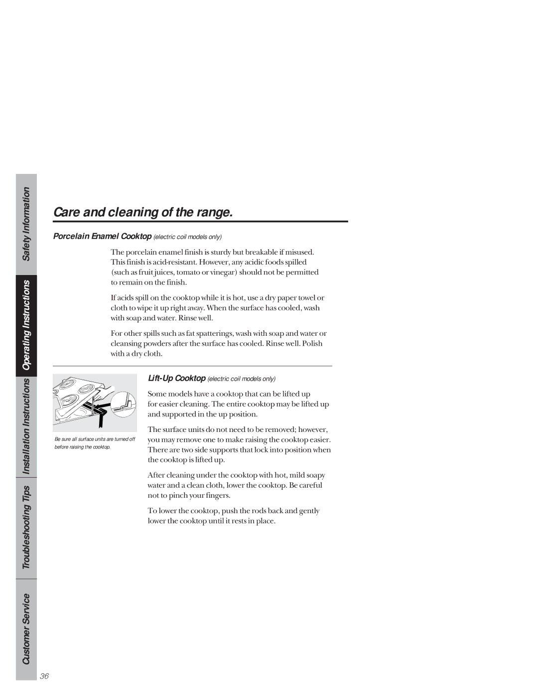 GE 49-8941, 164D3333P171 owner manual Operating Instructions Safety Information 