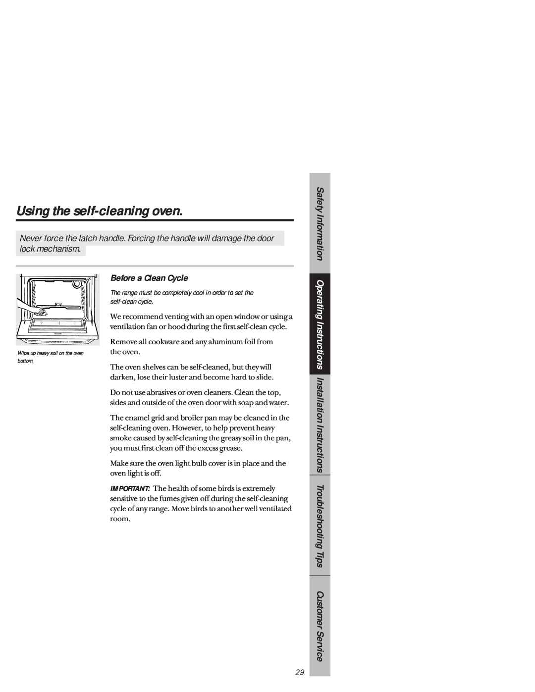 GE 164D3333P171, 49-8941 owner manual Using the self-cleaning oven, Before a Clean Cycle, Safety Information 