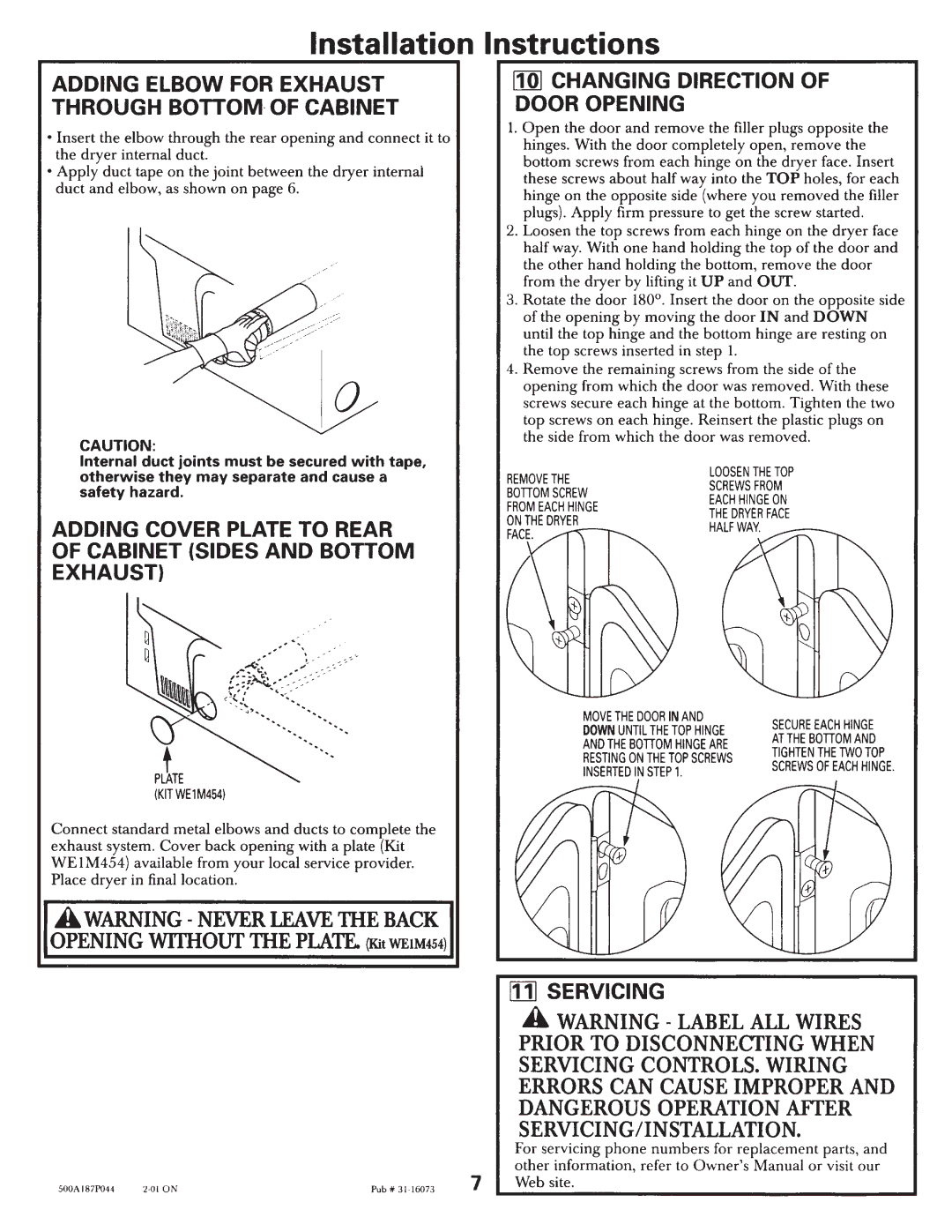 GE DMCD330EHWC, 500A187P044 manual 