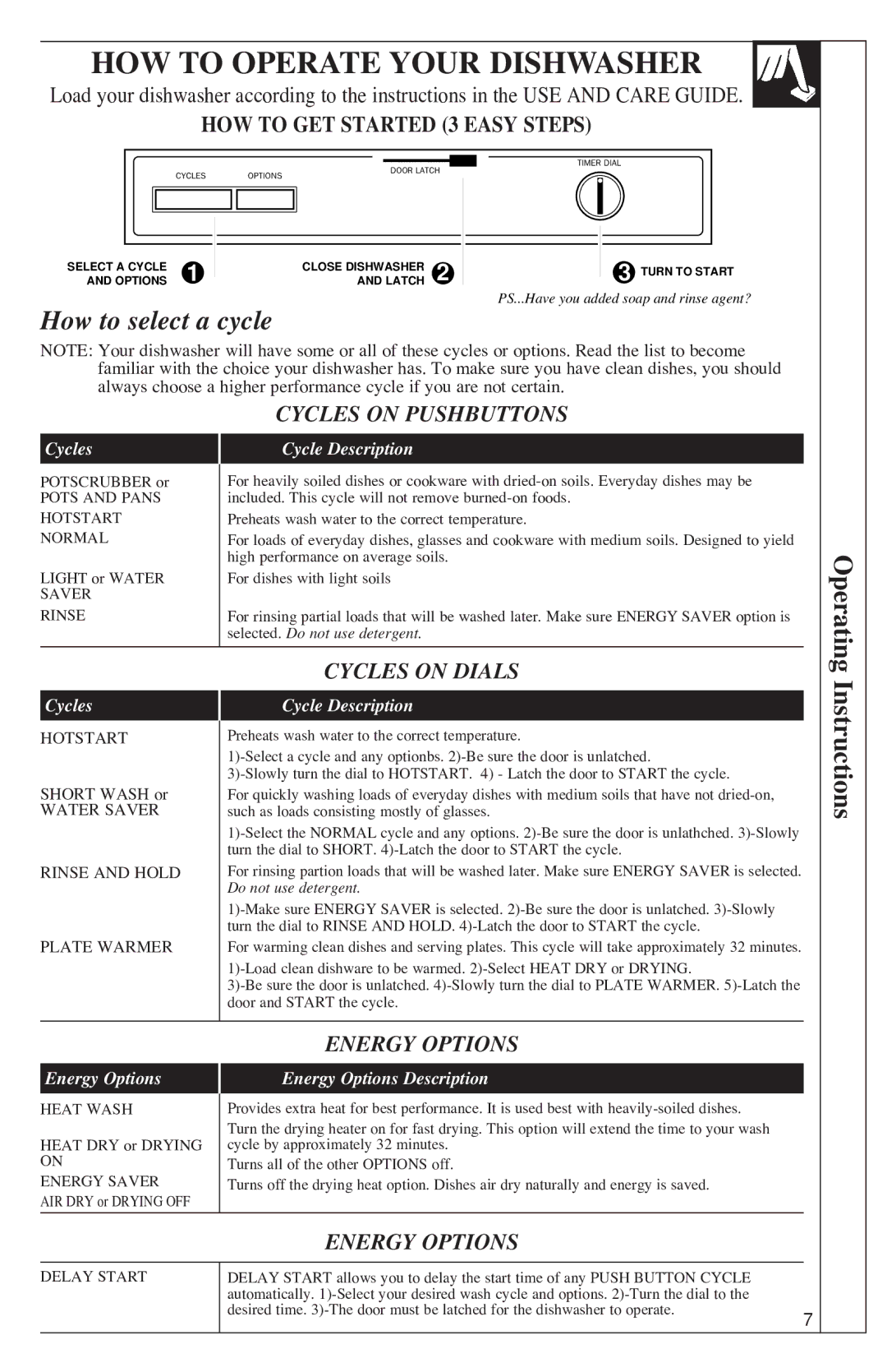 GE 500A200P047 installation instructions Instructions, HOW to GET Started 3 Easy Steps 