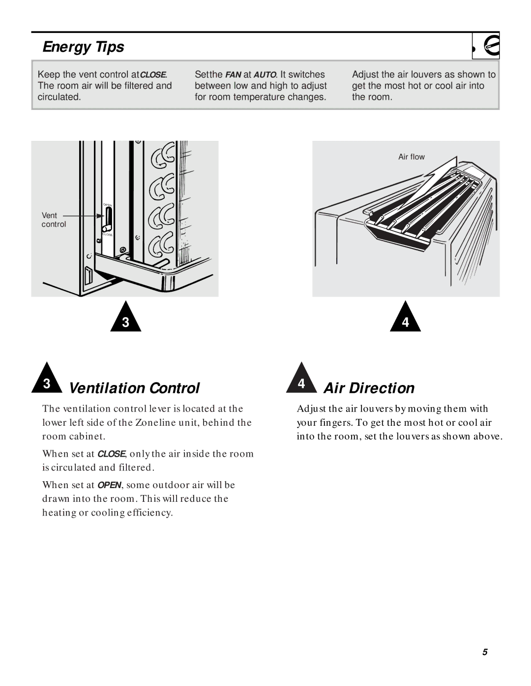 GE 5100 installation instructions Ventilation Control 