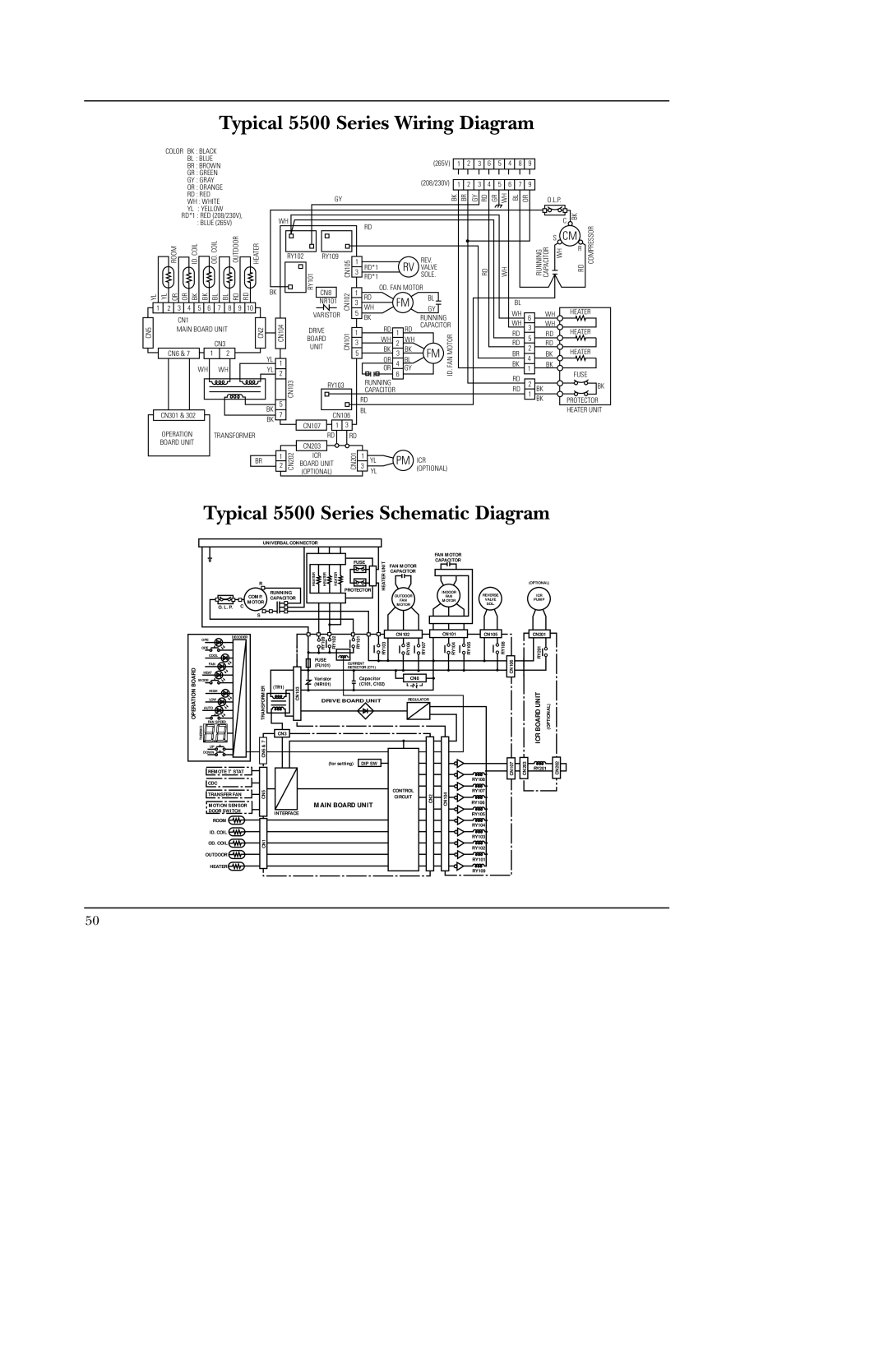 GE manual Typical 5500 Series Wiring Diagram, Typical 5500 Series Schematic Diagram 