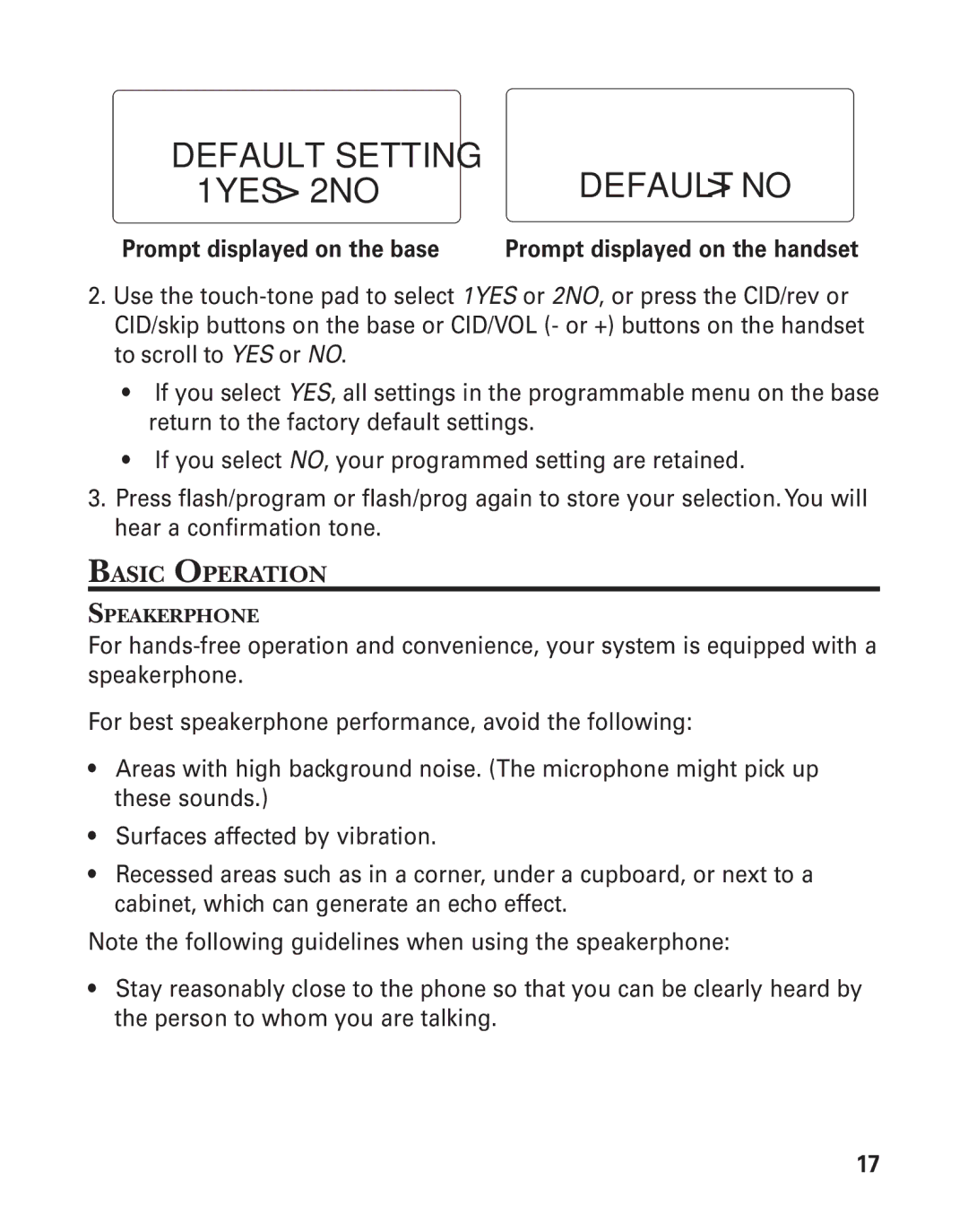 GE 55908580 manual Basic Operation, Speakerphone 