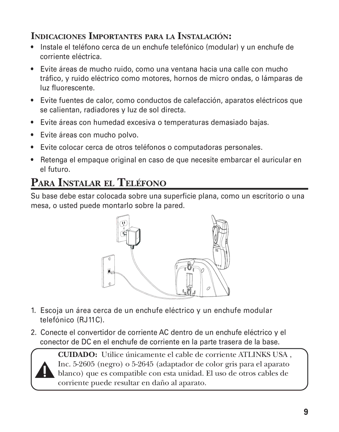 GE 55908580 manual Para Instalar EL Teléfono, Indicaciones Importantes Para LA Instalación 