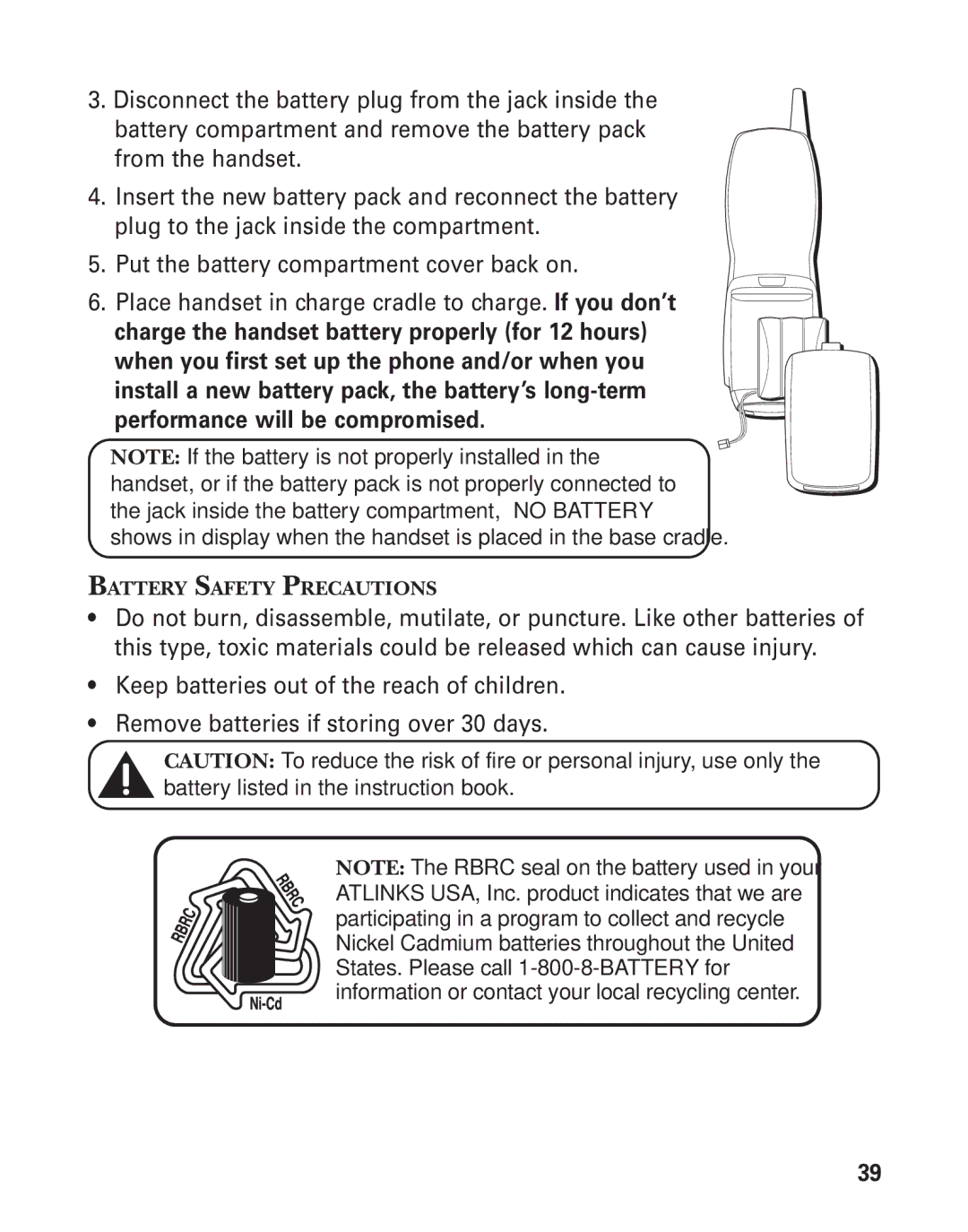 GE 55909320 manual Battery Safety Precautions 