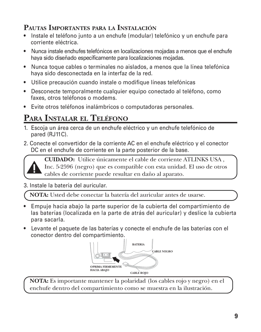 GE 55909320 manual Para Instalar EL Teléfono, Pautas Importantes Para LA Instalación 