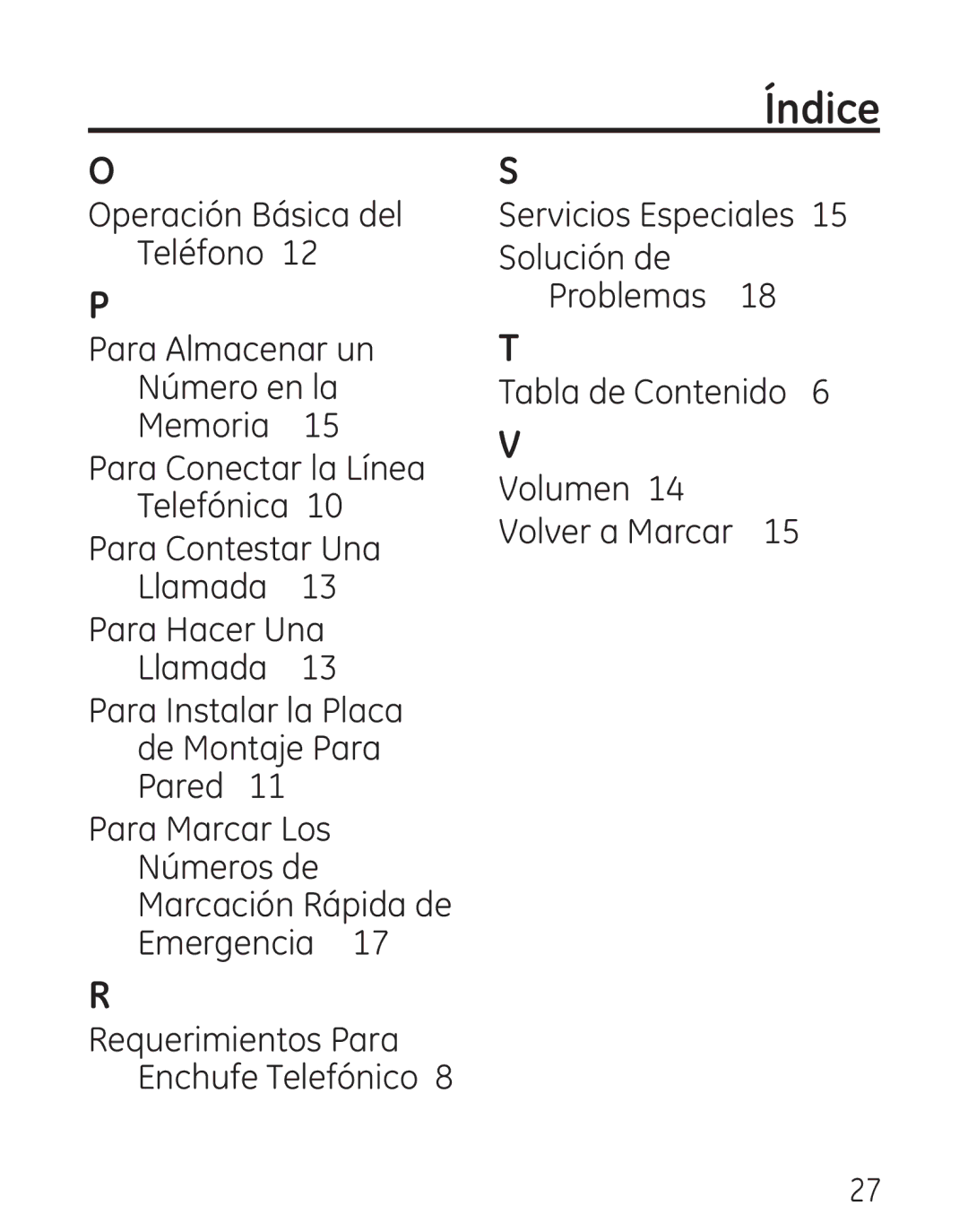 GE 00018558, 568 manual Para Conectar la Línea Telefónica 