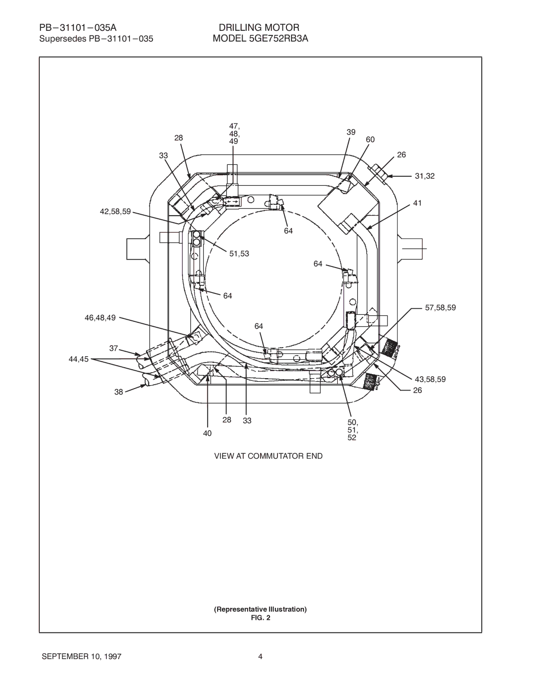 GE 5GE752RB3A manual View AT Commutator END 