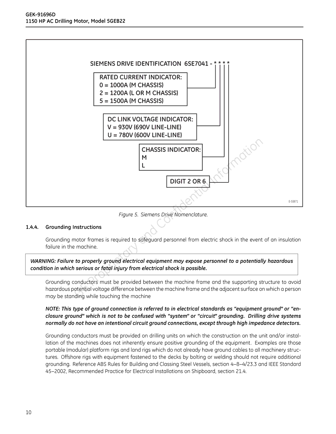 GE 5GEB22 manual Lationoftheconductorsmachin, Grounding.ReferenceABSRulesforherentlyBuilndg 