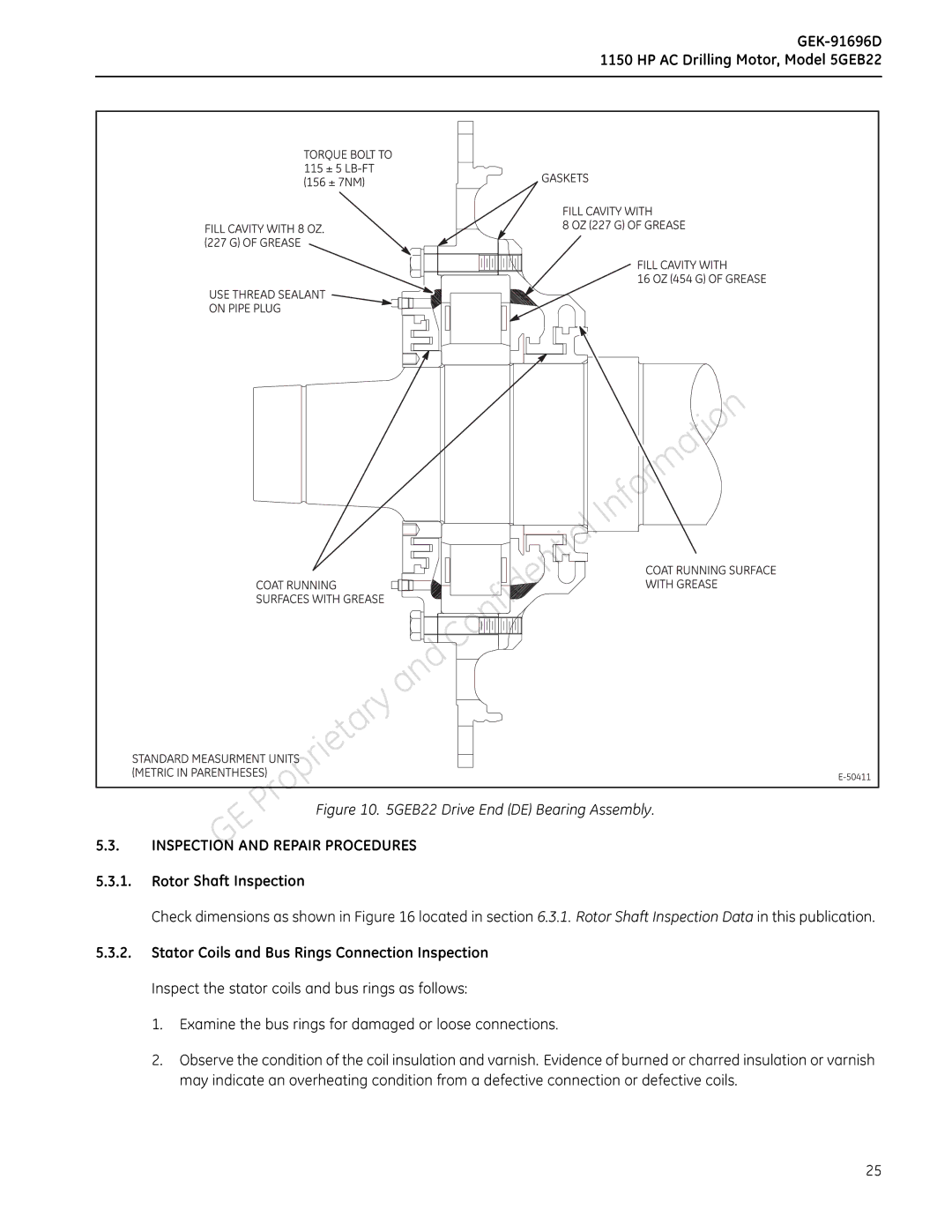 GE 5GEB22 manual Examine, Inspectthestatorcoilsandbusringsas, StatorCoilsand, Busringsfordamagedor, Oseconnections 