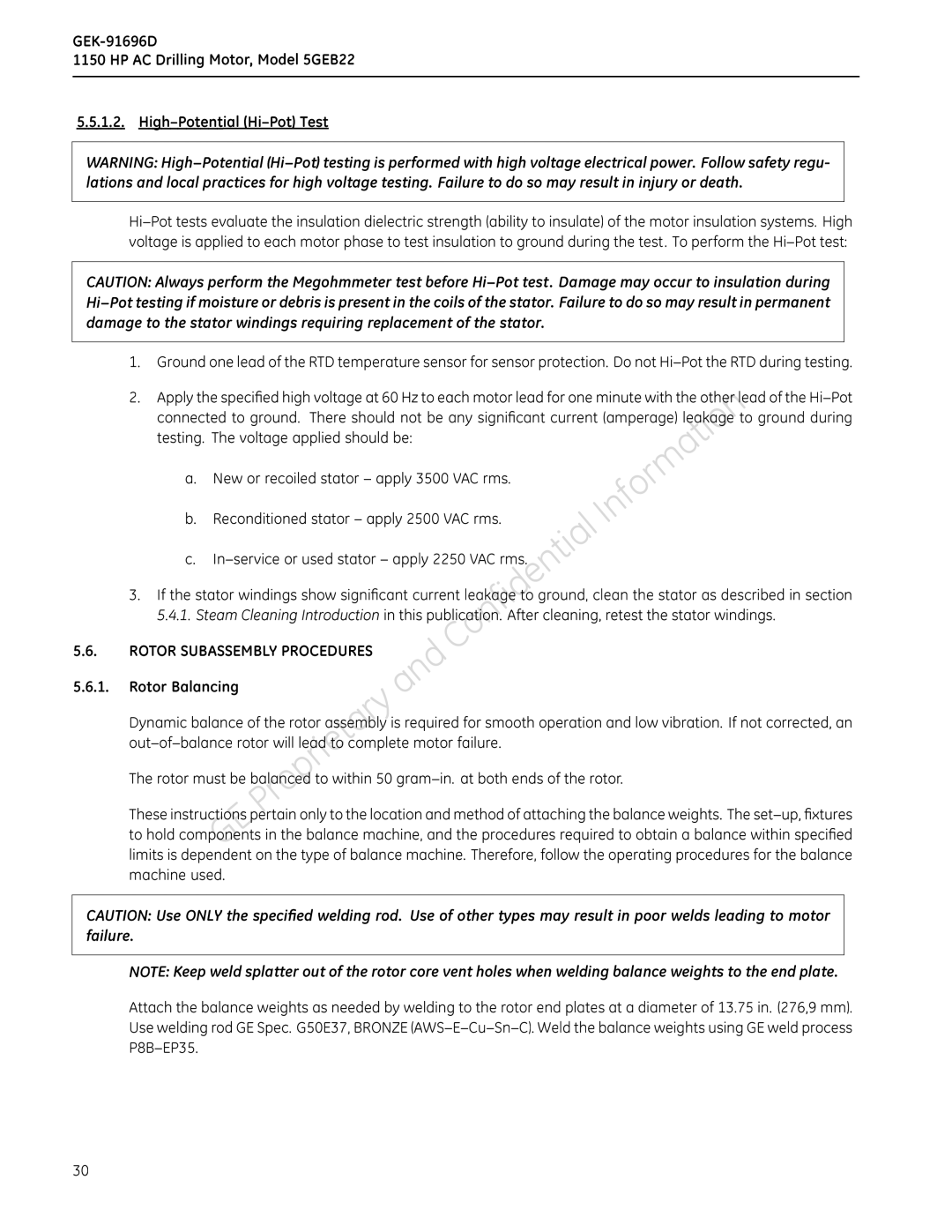 GE 5GEB22 manual Follow, Tohold, Weightstotheendplate, Proceduresforthebalance 