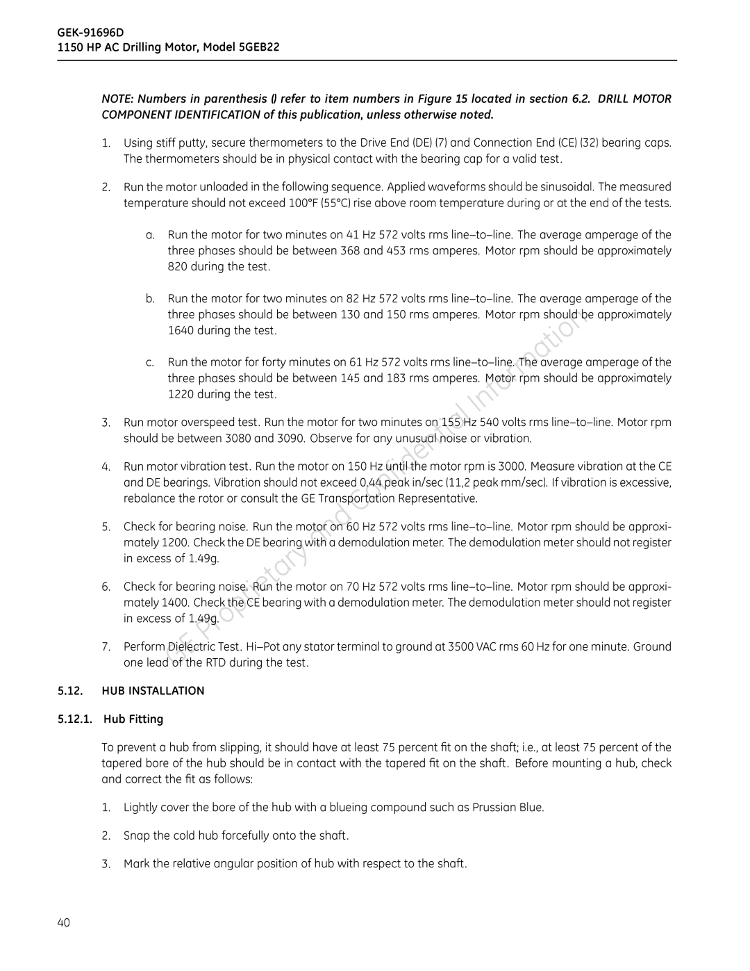 GE 5GEB22 manual Perfo, Followingsequence.Applied, Threephasesshouldbebetween130and150, Andcorrectthﬁtasfllows 