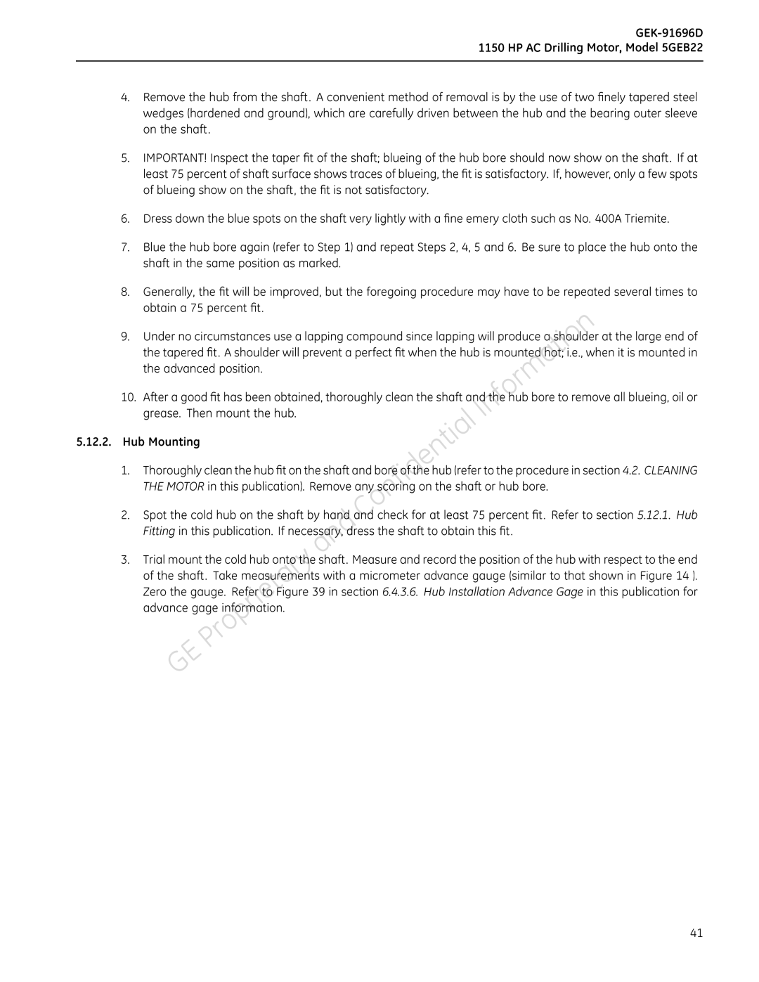 GE 5GEB22 manual Ontheshaft, Atthelarge, Theshaft 