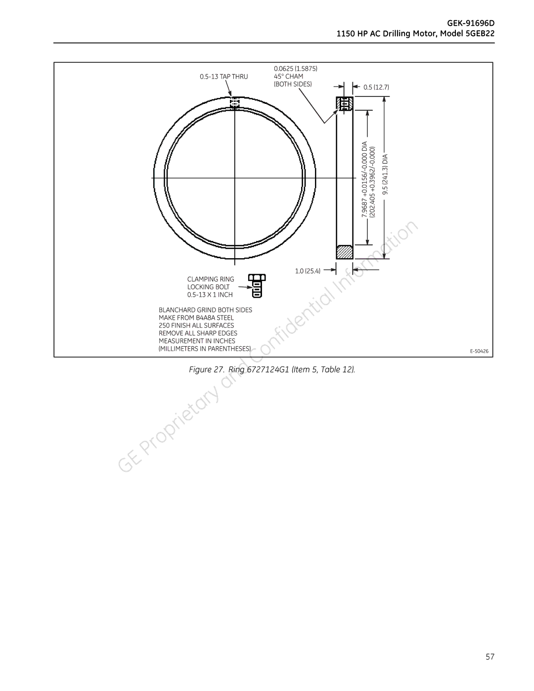 GE 5GEB22 manual Ring6727124G1Item5 