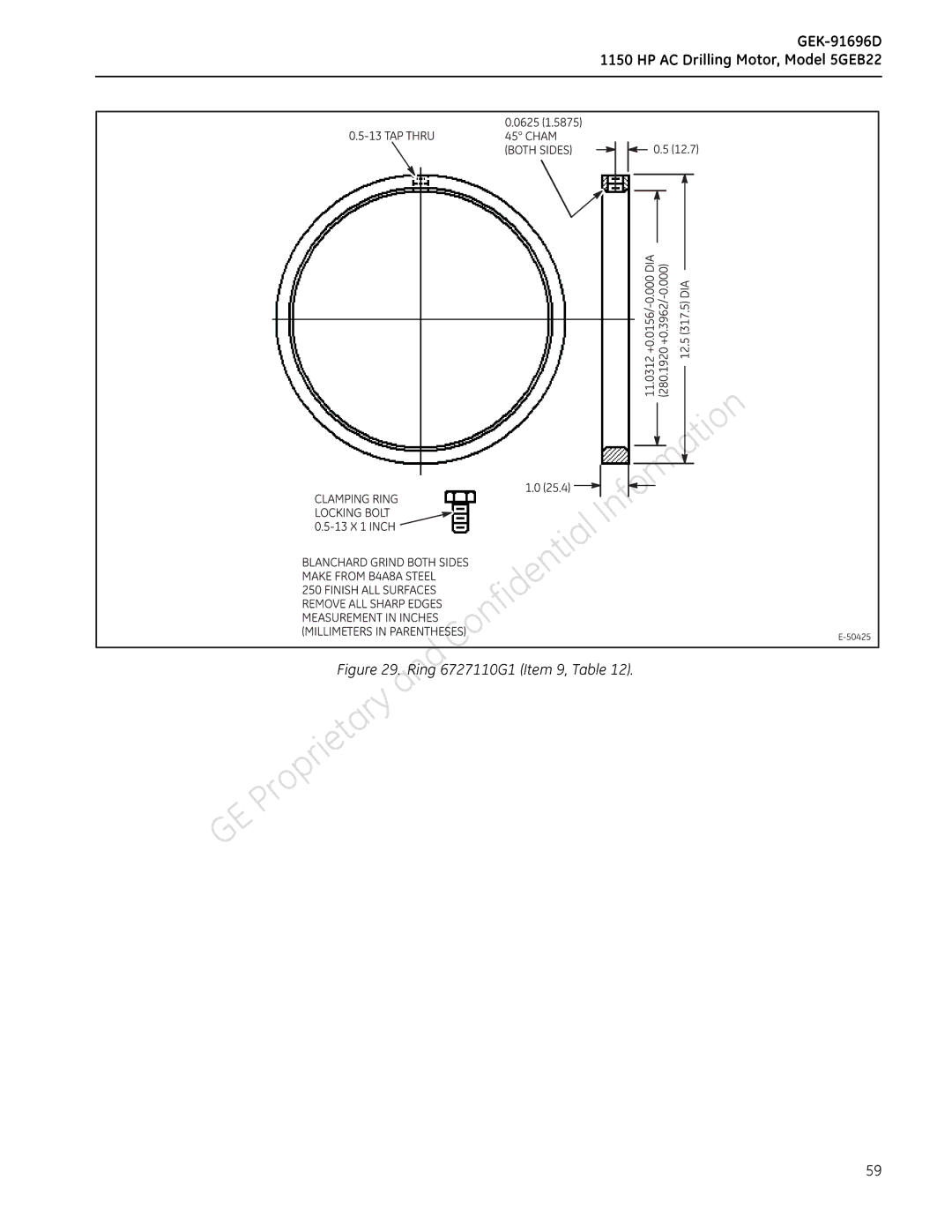 GE 5GEB22 manual Ring6727110G1Item9 