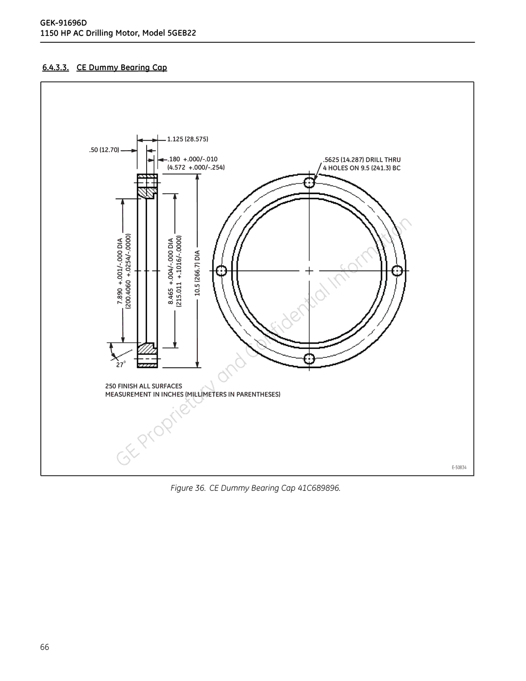 GE 5GEB22 manual CEDummyBearingCap41C689896 