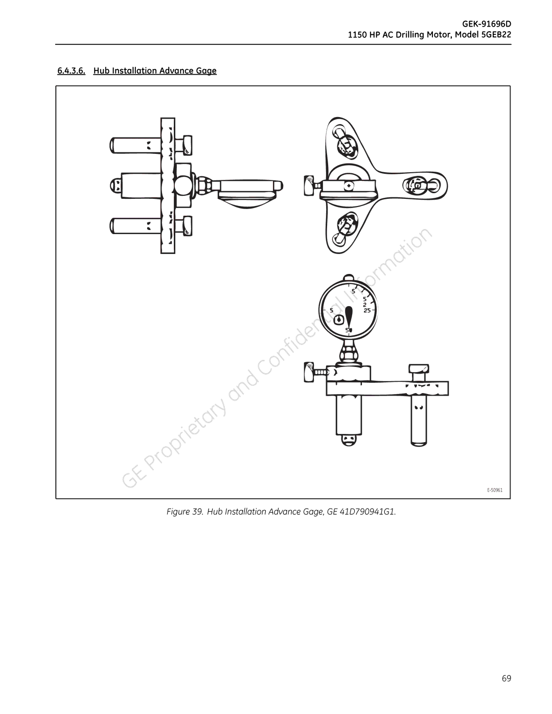 GE 5GEB22 manual HubInstallationAdvanceGage 