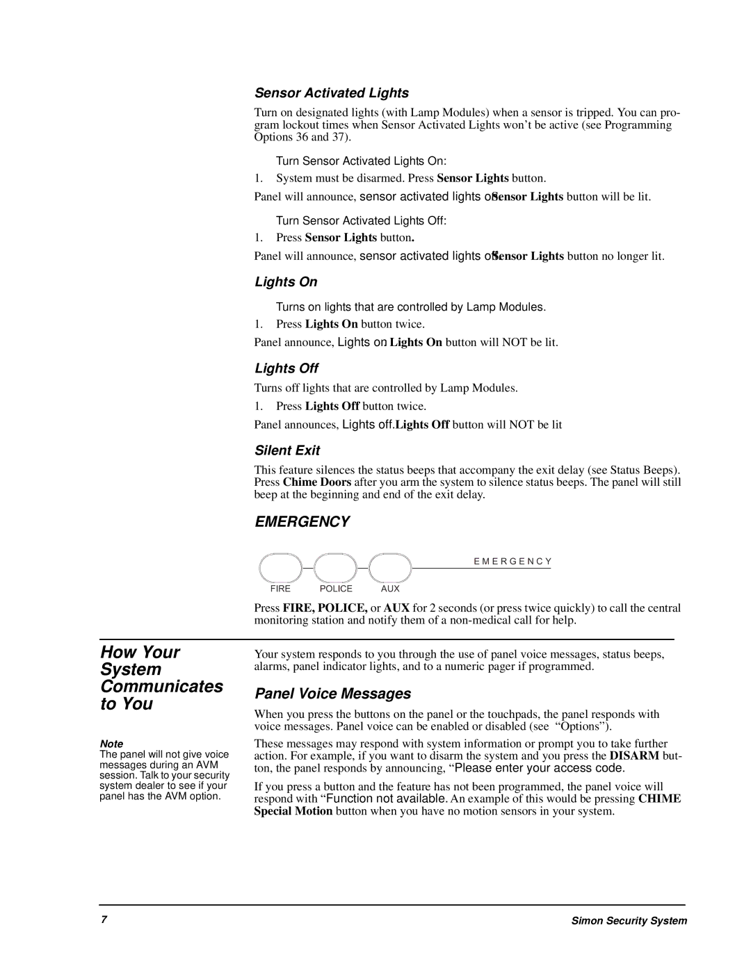 GE 60-875 manual How Your, System, Communicates, To You, Panel Voice Messages 