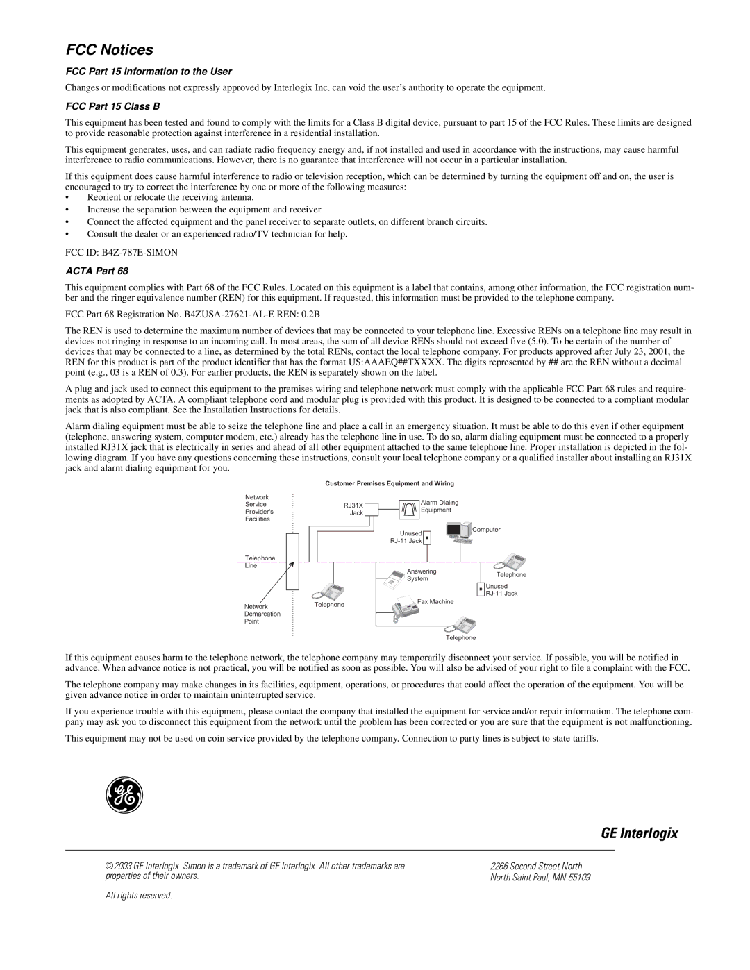 GE 60-875 manual FCC Notices, FCC Part 15 Information to the User 