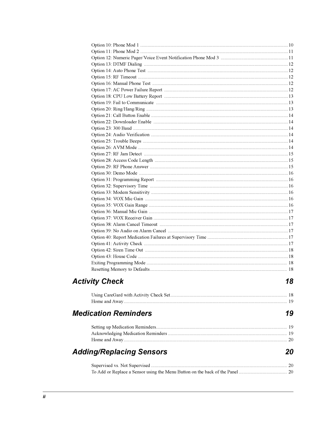 GE 60-883-95R installation instructions Activity Check, Medication Reminders, Adding/Replacing Sensors 